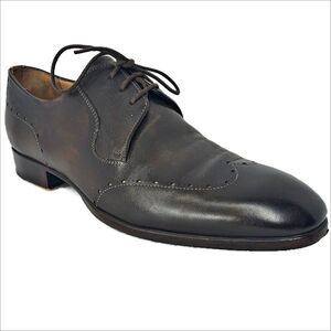 Carlos Santos Green Label Brown Derby Shoes Men's Size 9.5 A Extra Narrow Oxford